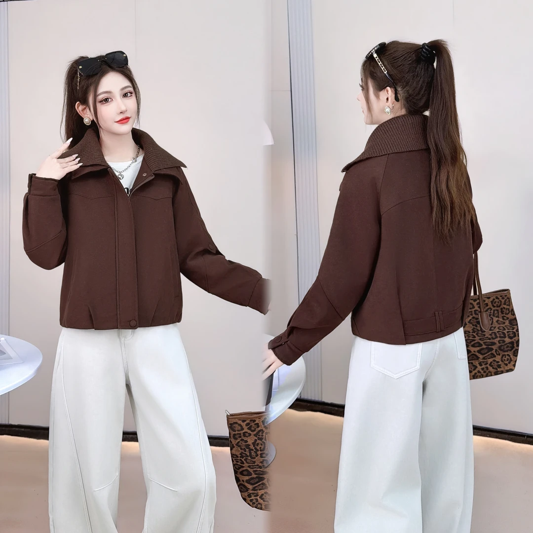 冬季气质保暖单排扣女拉链拼接厚款宽松秋冬