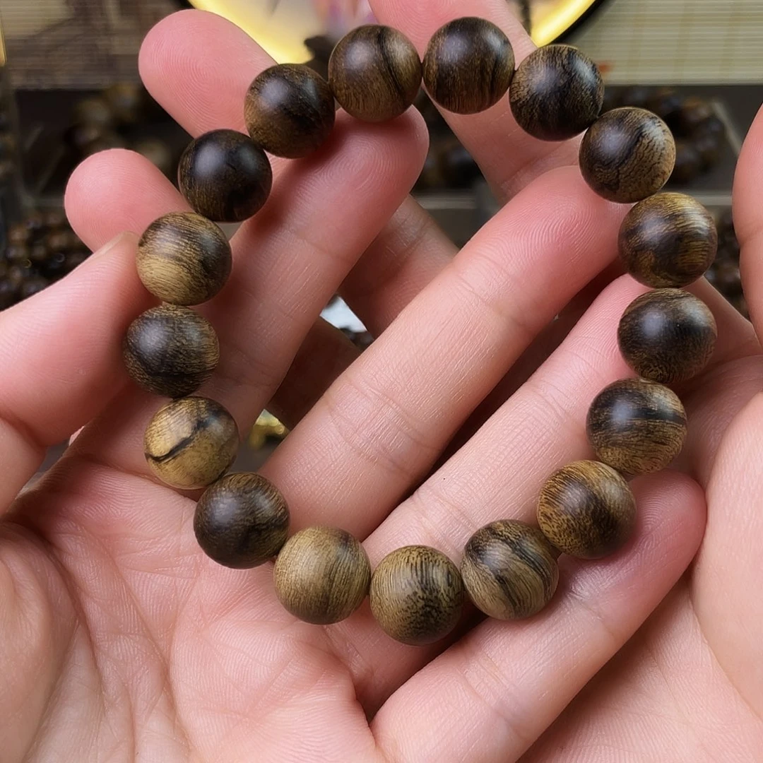 经***师手串沉香越南芽庄老白棋老料瘤疤1.2