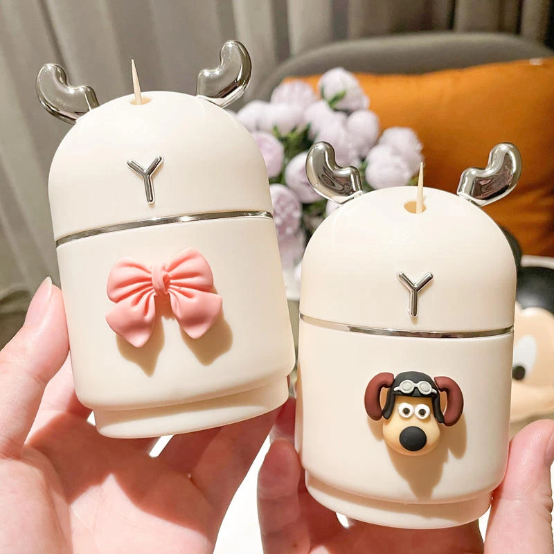 创意牙签盒自动弹出高颜值家用新款商用餐厅牙签罐高档卡通牙签筒