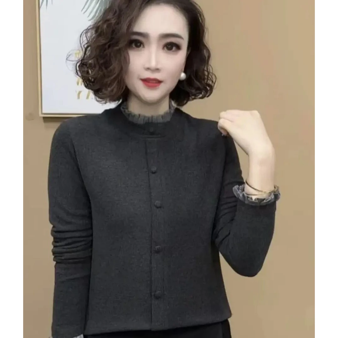 2025春秋季厚款半高领打底衫ins女气质设计感长袖上衣#木耳边显瘦