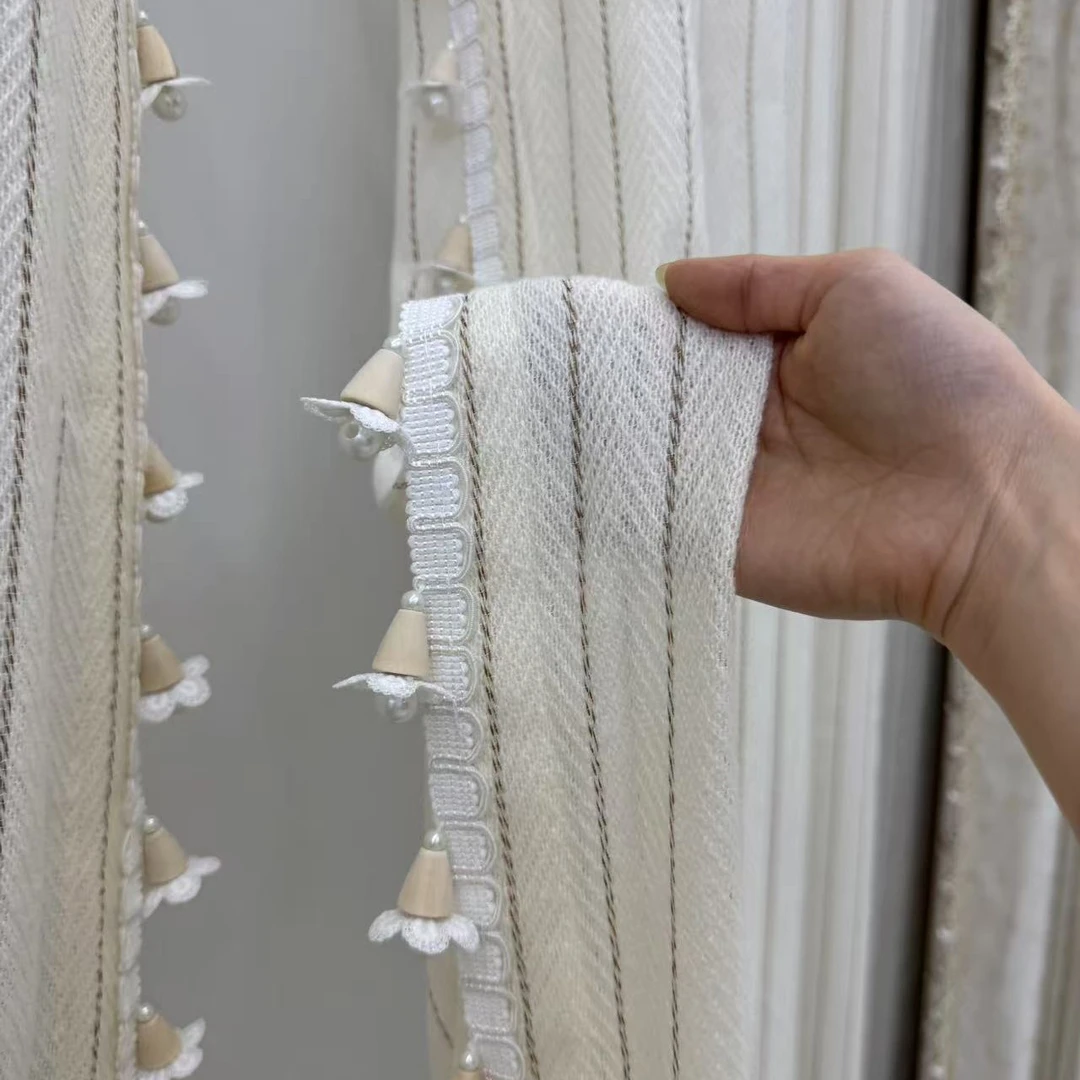 羊毛纱居家慵懒风，米色 透光不透人