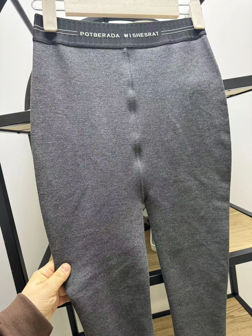 加绒打底裤灰色女士时尚
