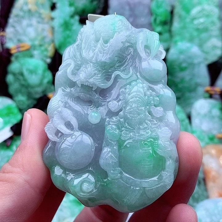 天然A货翡翠财神