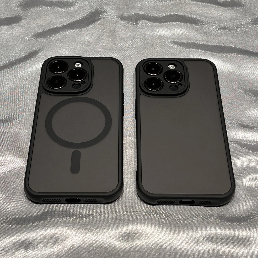 适用磨砂黑色磁吸防摔苹果16/17Promax手机壳iPhone15/14简约1312
