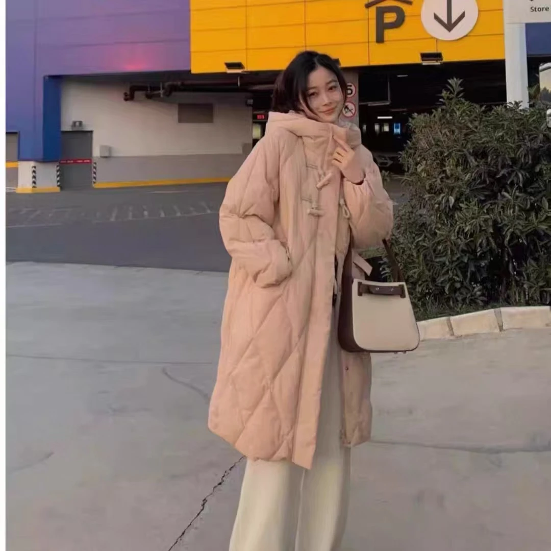 冬季新款保暖时尚连帽中长款羽绒服外套1225款