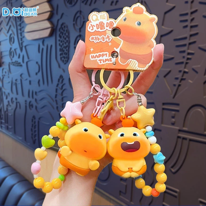 水豚噜噜正版官方玩偶公仔钥匙扣可爱女生书包及汽车钥匙链挂饰