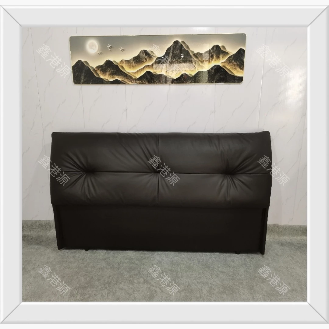 新款慵懒风落地款实木大软包奢华高级大气简约创意轻奢床头垫靠背