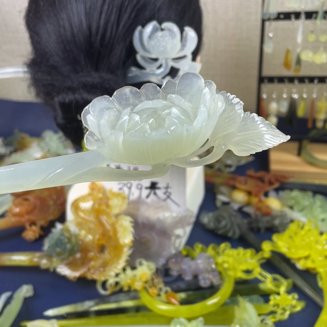 蛇纹石玉未镶嵌发饰