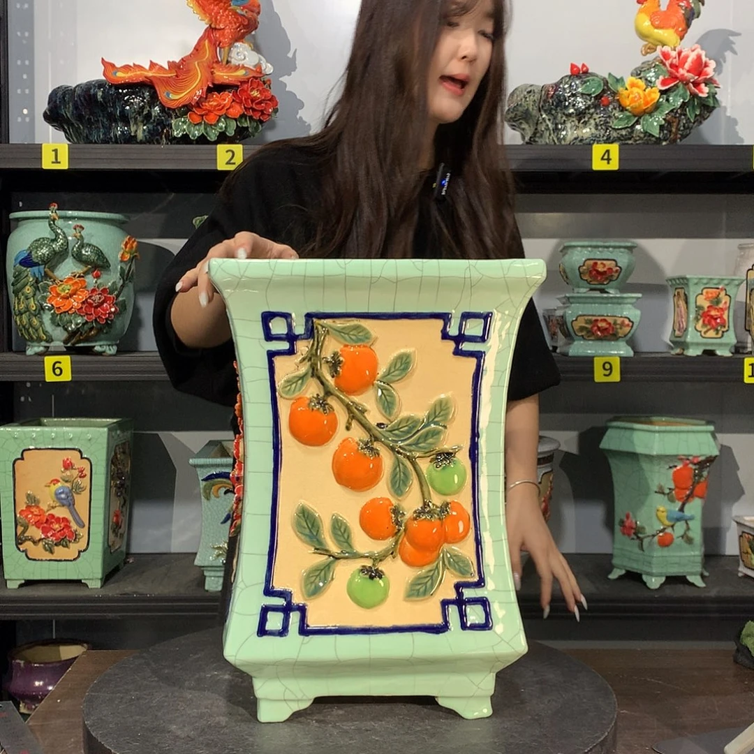 双***米高温烧制石湾盆花盆
