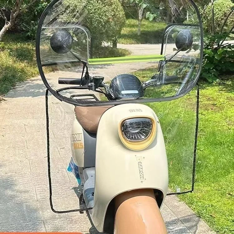 电动车挡风电瓶摩托车电瓶车冬季加厚挡雨板高清透明防雨防风通用