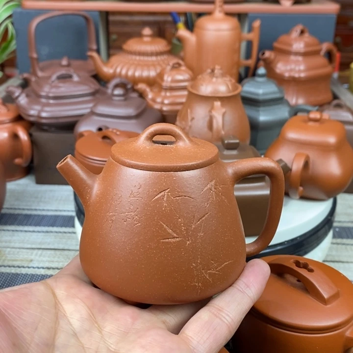 紫砂茶壶高石瓢180cc原矿红降坡泥