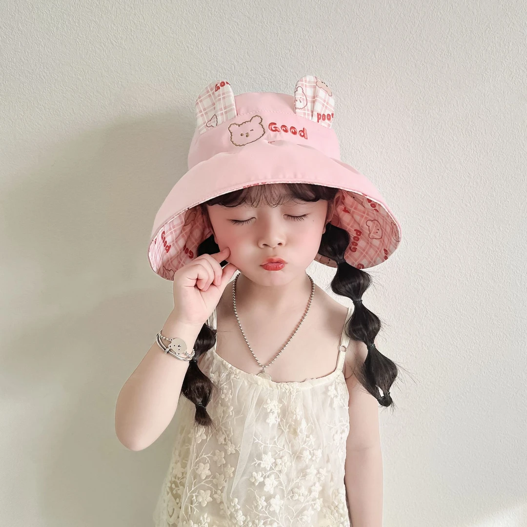 2026儿童帽夏季女童空顶太阳帽可折叠耳朵遮阳帽防紫外线儿童帽子