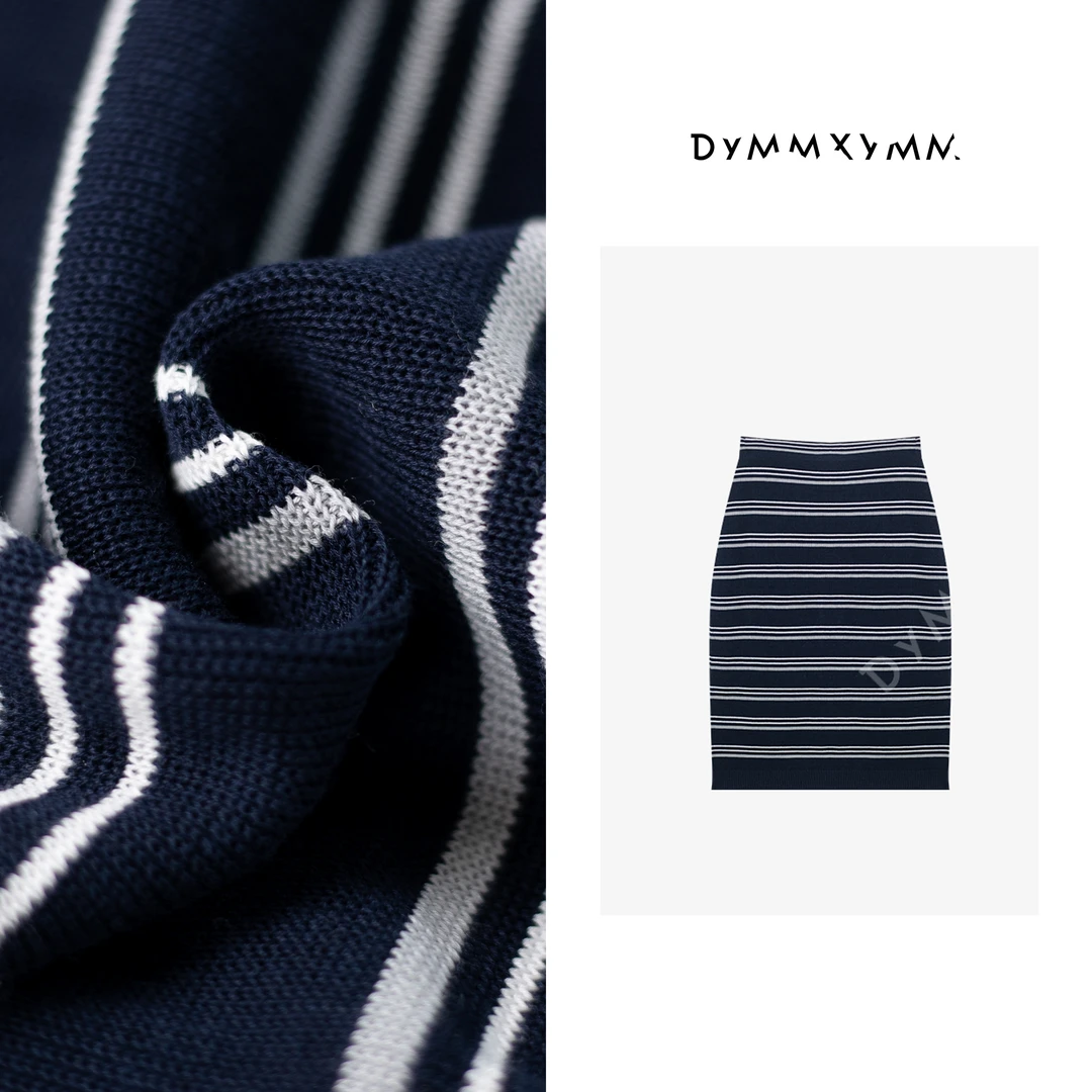 【DYMMXYMM】- 竹林丝语.夏款极简风天丝混纺条纹半裙-W25126-1