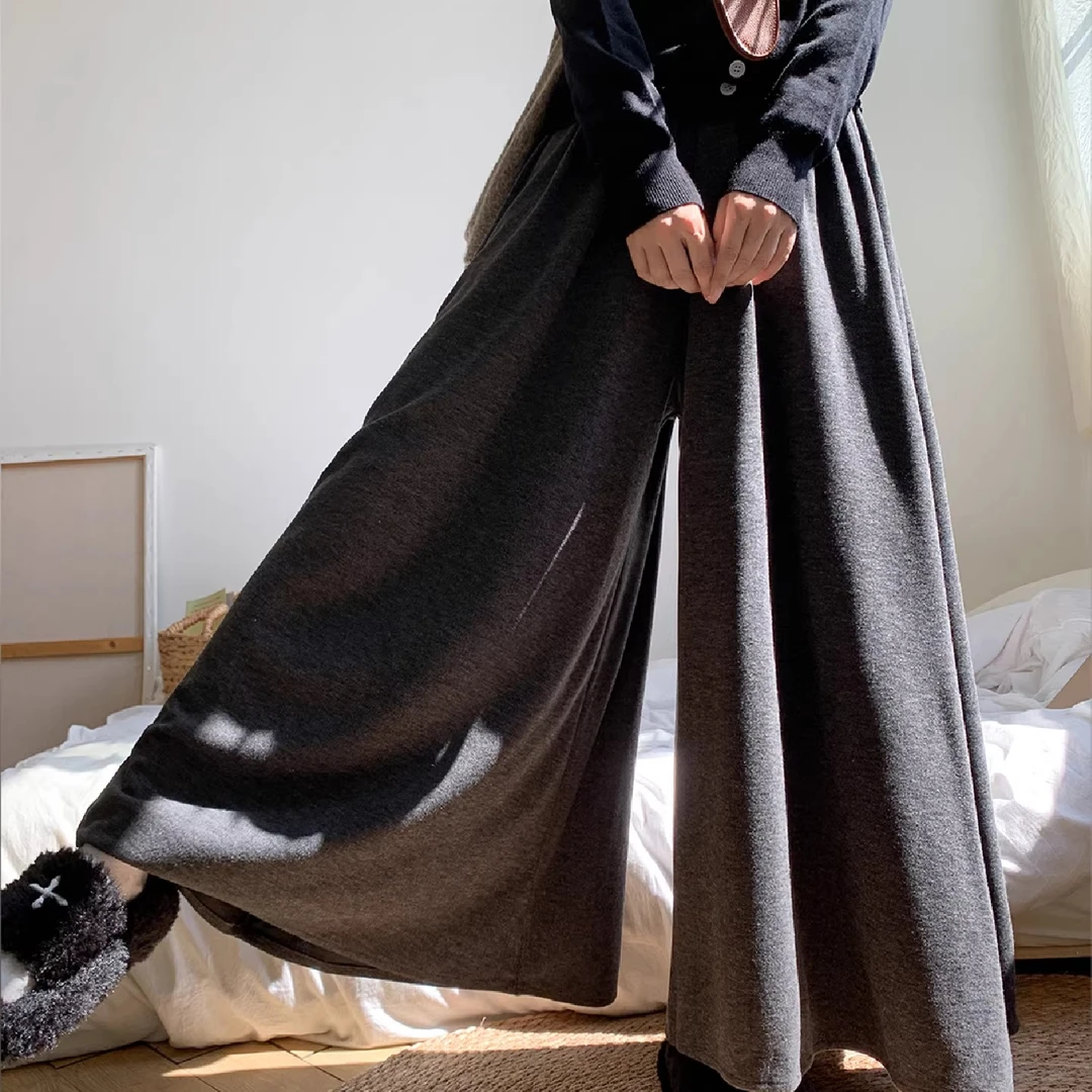 糯米裙裤女2025秋季新款高腰宽松显瘦垂感慵懒阔腿百搭休闲裤