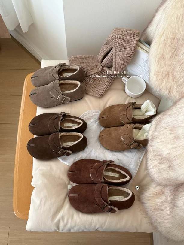 福秒 真皮加绒分趾博肯单鞋（XZDD23650#）爱唯依