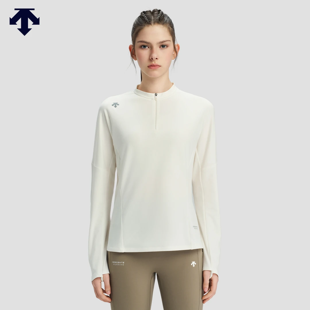 DESCENTE迪桑特跑步系列女士运动吸湿快干长袖针织衫新D5132RTL02