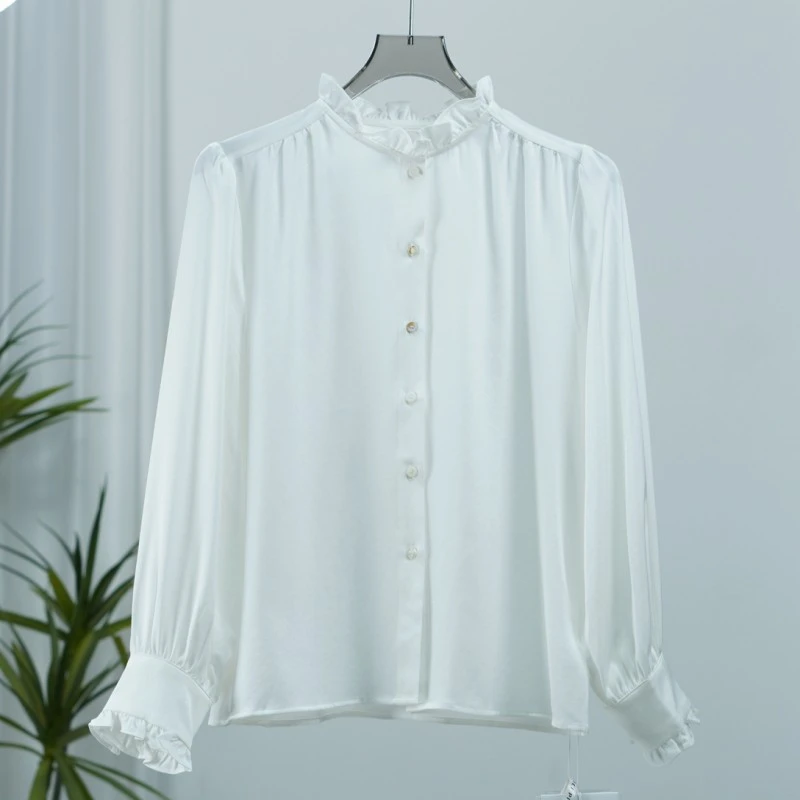 设计师系列 E425 女装时尚撤柜上衣衬衫白色CS0035（扣子颜色不一）