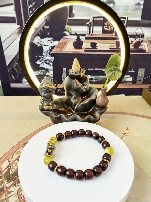 新款菩提根老料单圈手串念珠绕指柔佩戴感温貔貅款