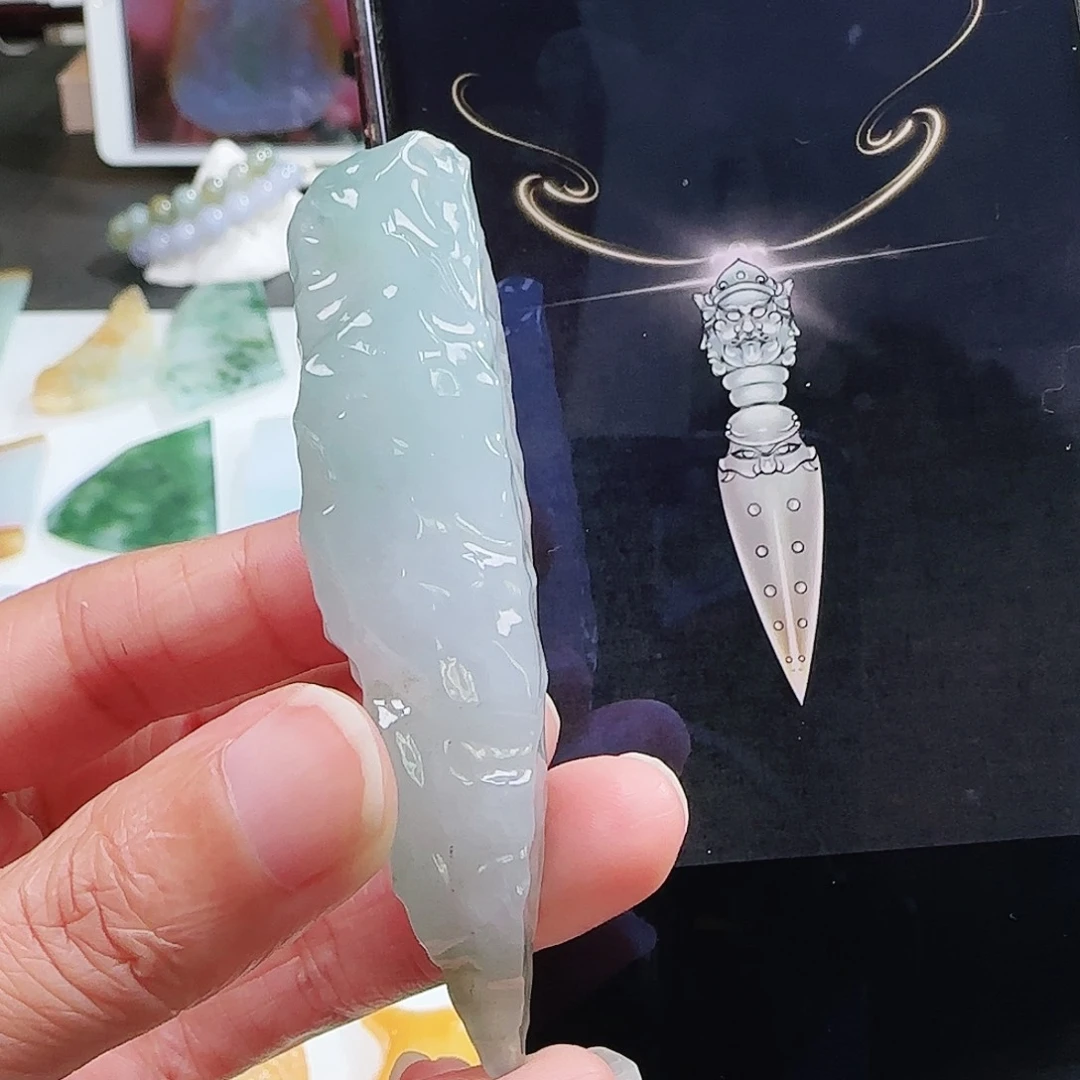 定制翡翠未镶嵌缅甸翡翠挂件