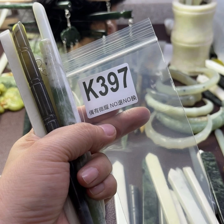 蛇纹石玉发饰合金君*曼