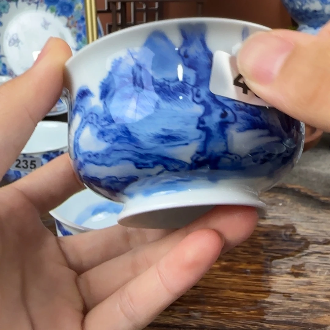 瓷片景德镇手绘青花茶器499