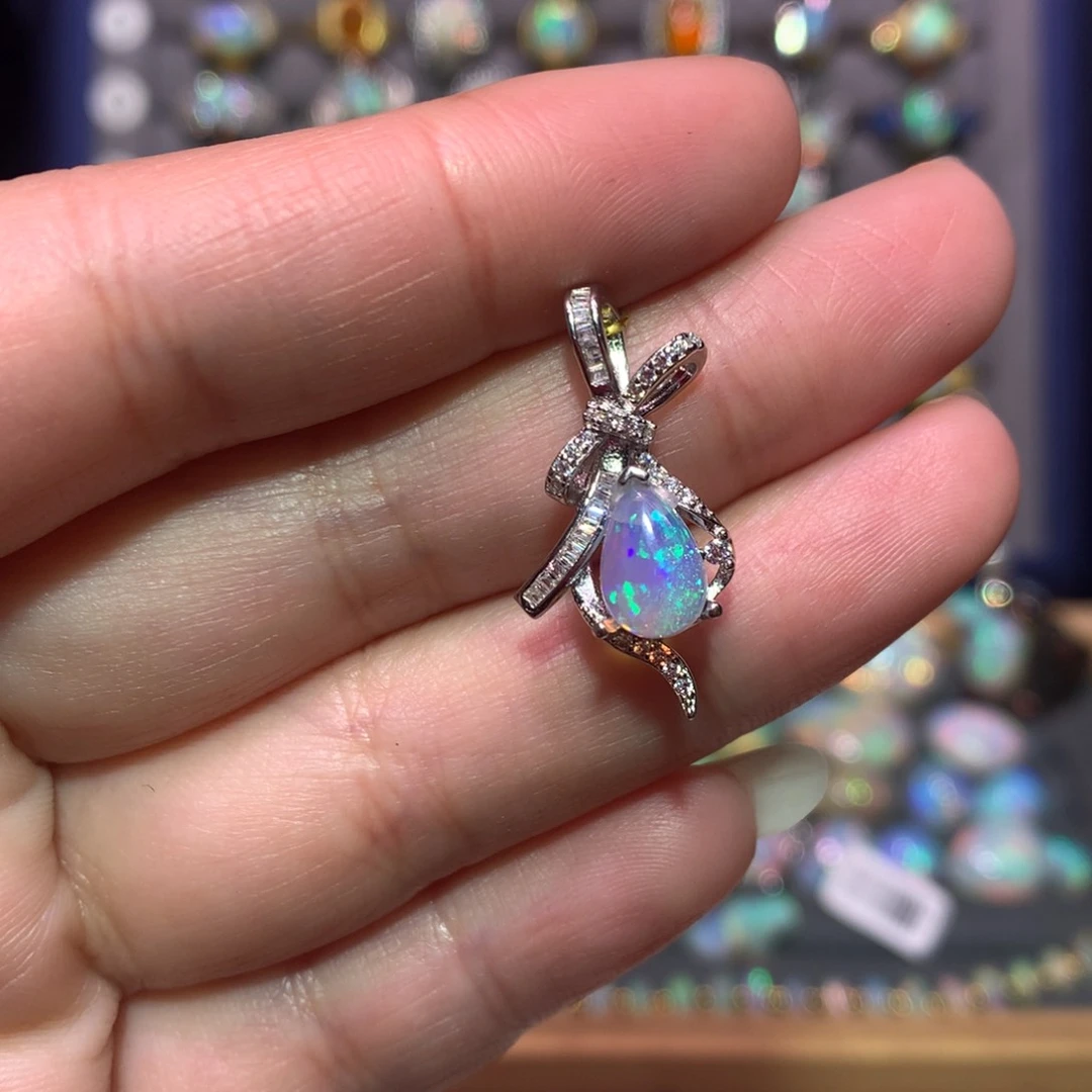 银S925镶嵌欧泊吊坠款式