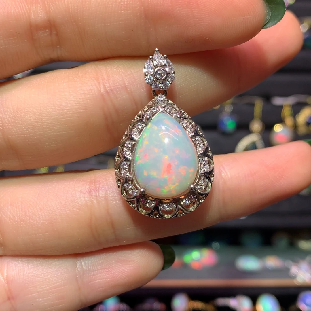 银S925镶嵌欧泊吊坠款式