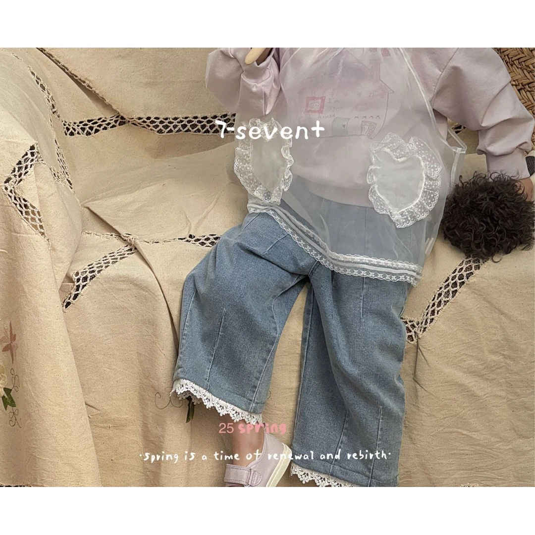 7Seven·25春~韩版花边牛仔裤7485（汉服裤子）