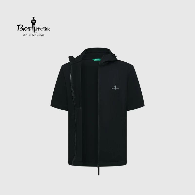 【高弹抗皱】比音勒芬高尔夫春秋高级感上衣男士短袖针织连帽夹