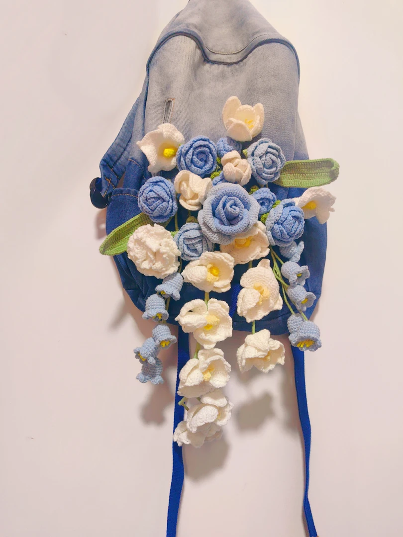 毛线手工艺品钩针编织花束