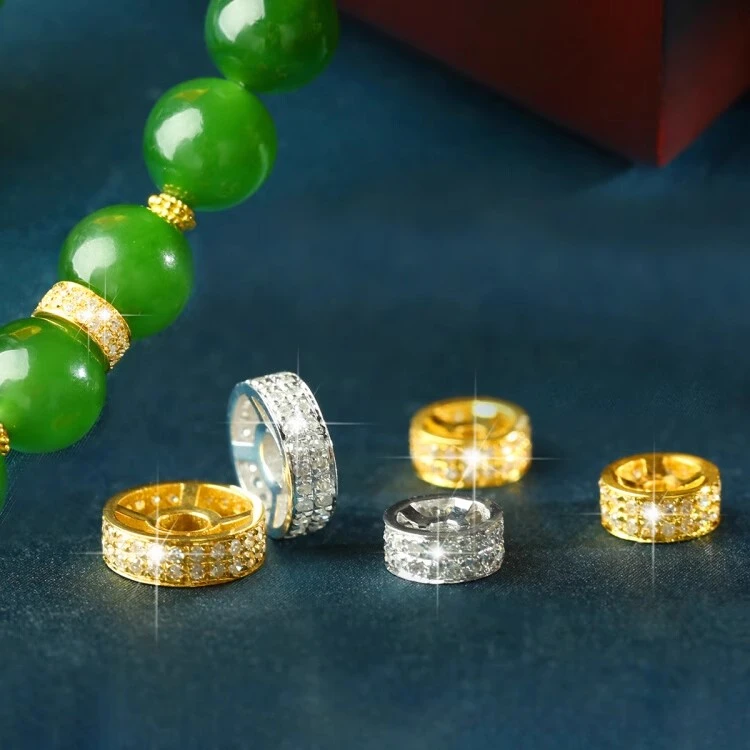 18k百搭气质隔片可连接好看镶嵌diy高端饰品手链手串项链首饰品