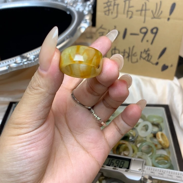 D***合金蛇纹石玉戒指