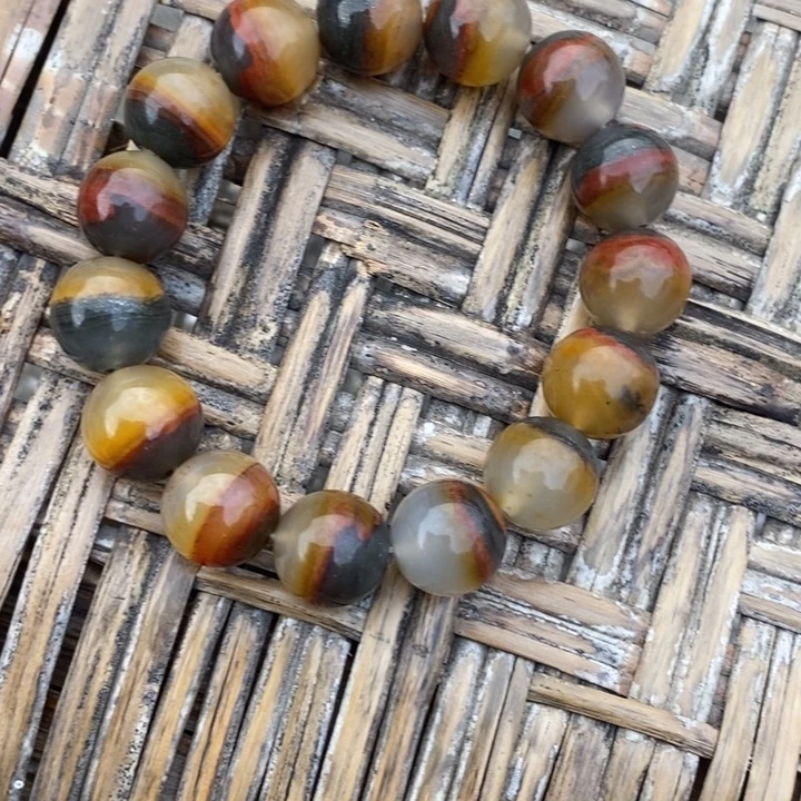 石英质玉（黄龙玉）合金手串