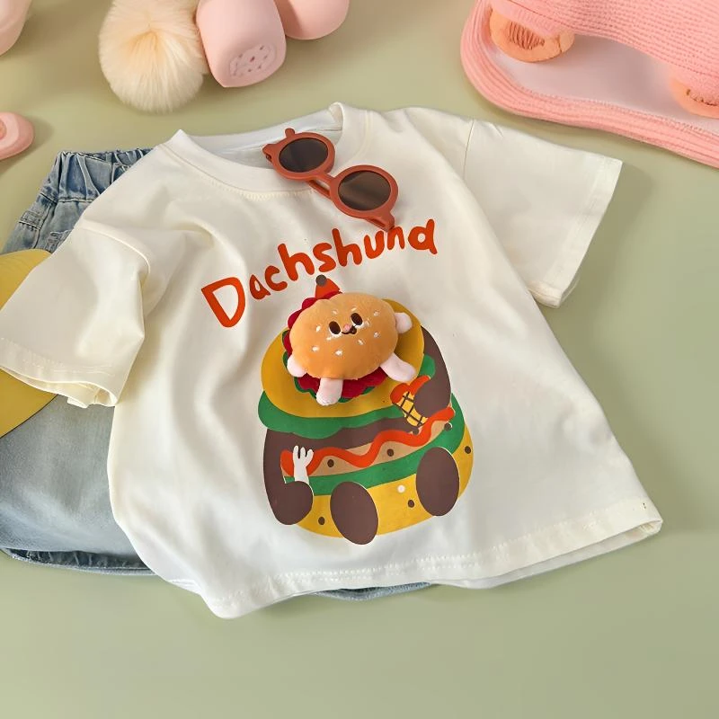 儿童短袖T恤夏装新款宽松韩版卡通上衣半袖宝宝潮款小孩夏季百搭