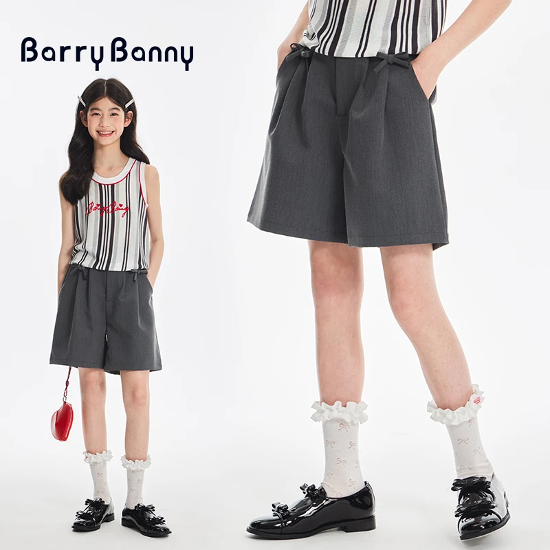 BarryBanny宽松女童短裤2025夏季新款修身直筒显瘦跳舞短裤阔腿裤