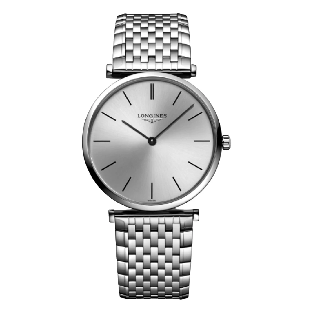 99新 Longines/浪琴 嘉岚/简约灰盘条刻/男士石英表/36mm/全套