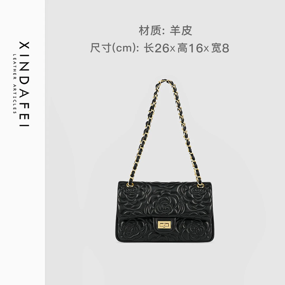 时尚单肩2Q118黑色轻奢斜挎女包