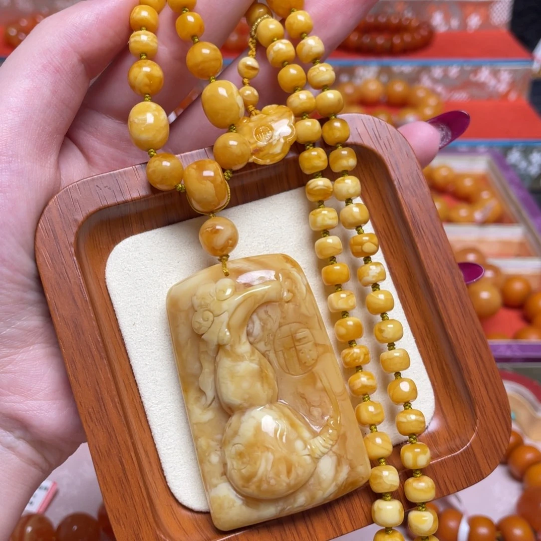 蜜蜡颈饰未镶嵌项链