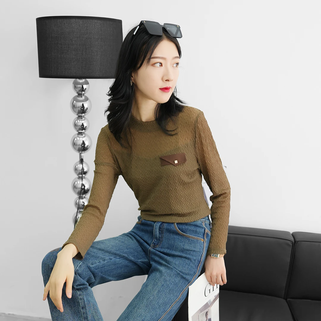 【春季新款】韩版休闲百搭设计感小众打底衫AQ2642 衣长55cm