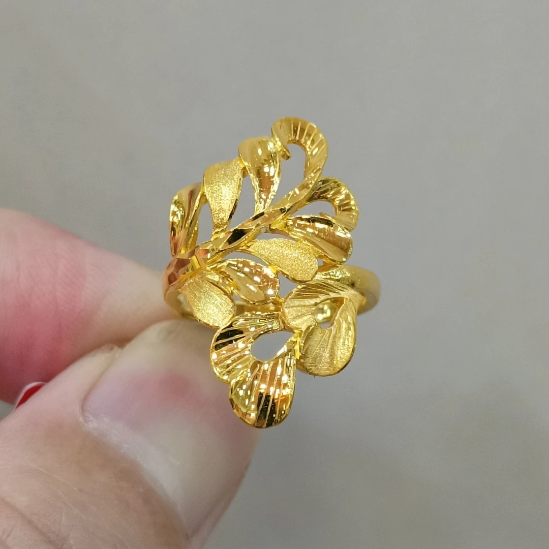足金999黄金戒指实心活口精品凤尾正品纯黄金新款百搭戒指5.96克