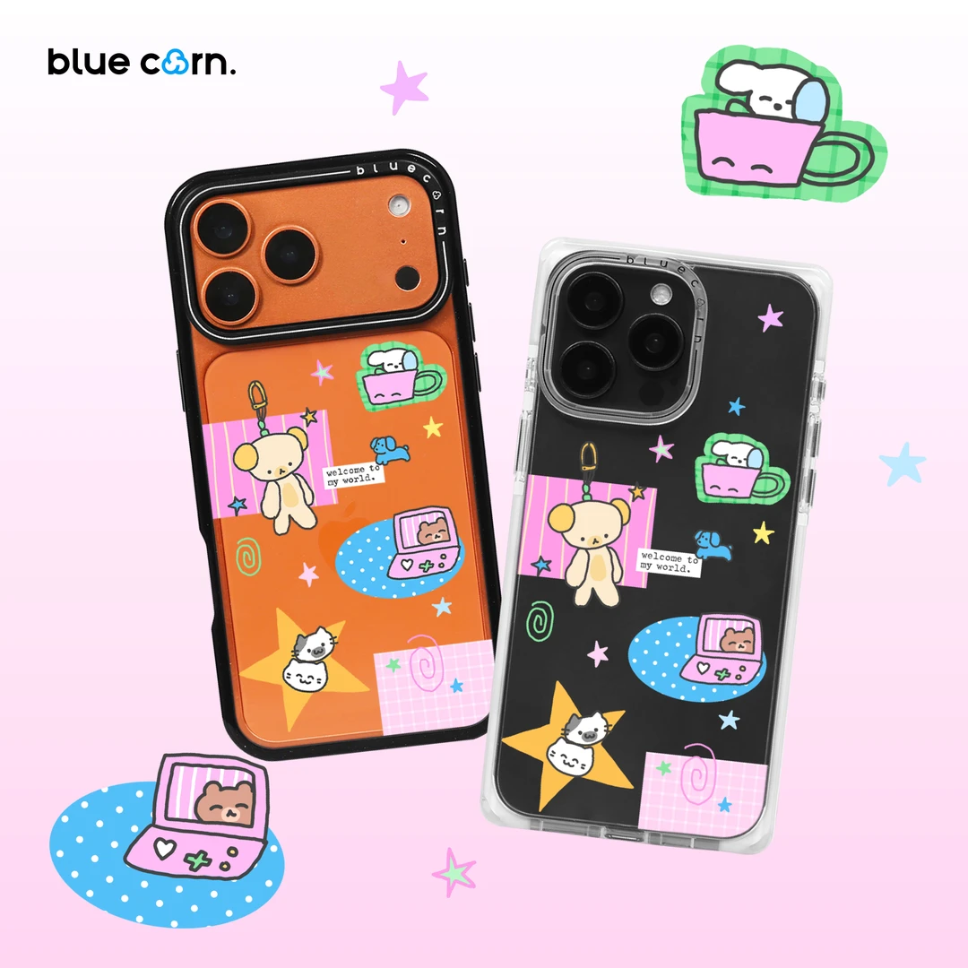 Bluecorn蓝色苞米小熊钥匙扣适用于iPhone 17/16/Pro/Max手机壳