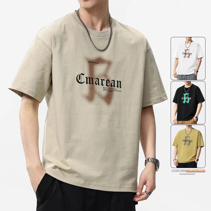 真维斯夏季新款潮牌时尚男士t恤2025百搭宽松舒适上衣印花短袖男