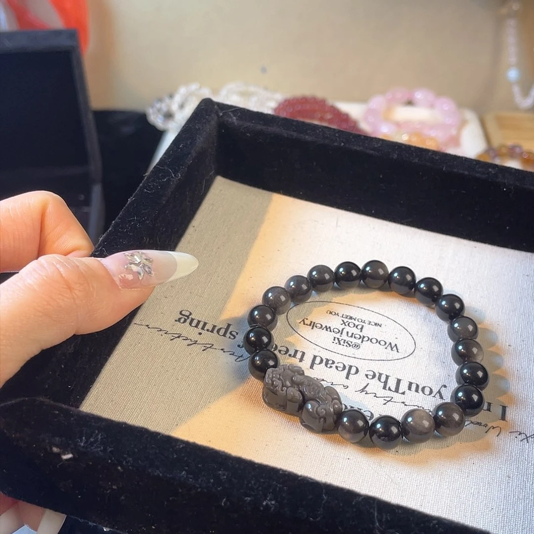 紫晶手链未镶嵌黑曜石