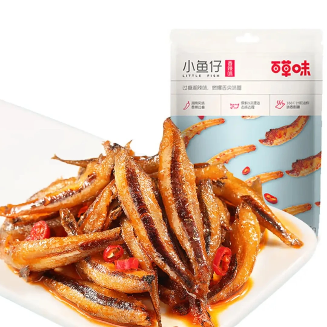 百草味 香辣味小鱼仔 105g/袋