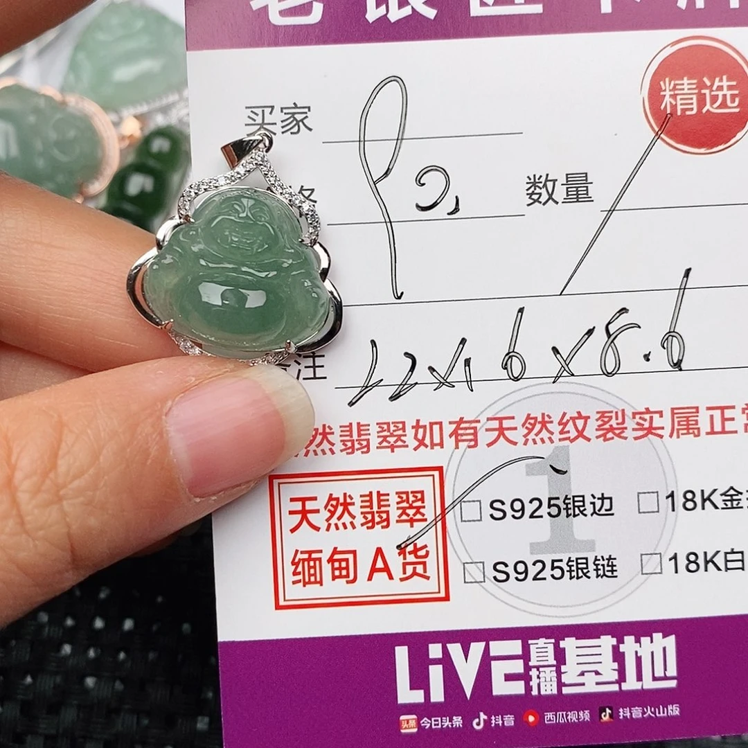 颈饰银S925镶嵌翡翠