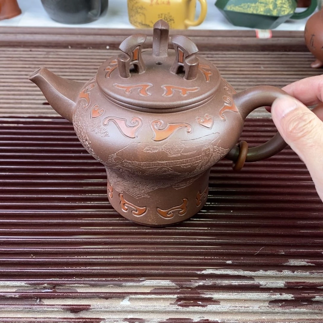 紫砂茶壶白28 三足鼎立