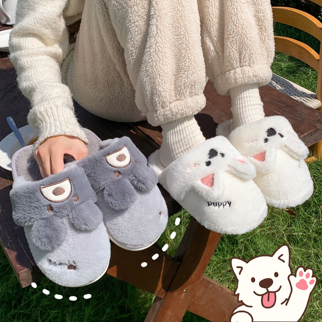 可爱小兔子拖鞋情侣款防滑室内家居毛绒包跟毛毛棉拖鞋秋冬季男士