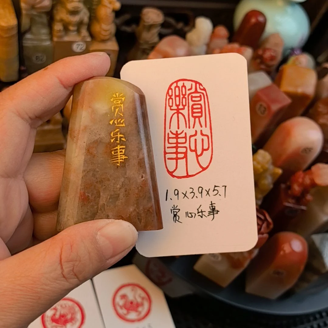 印石寿山石赏心乐事  手工篆刻成品闲章