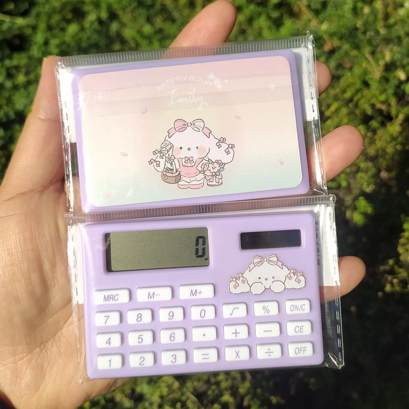 三丽鸥迷你按键太阳能纽扣电池便携学生办公卡片男女初高中计算器