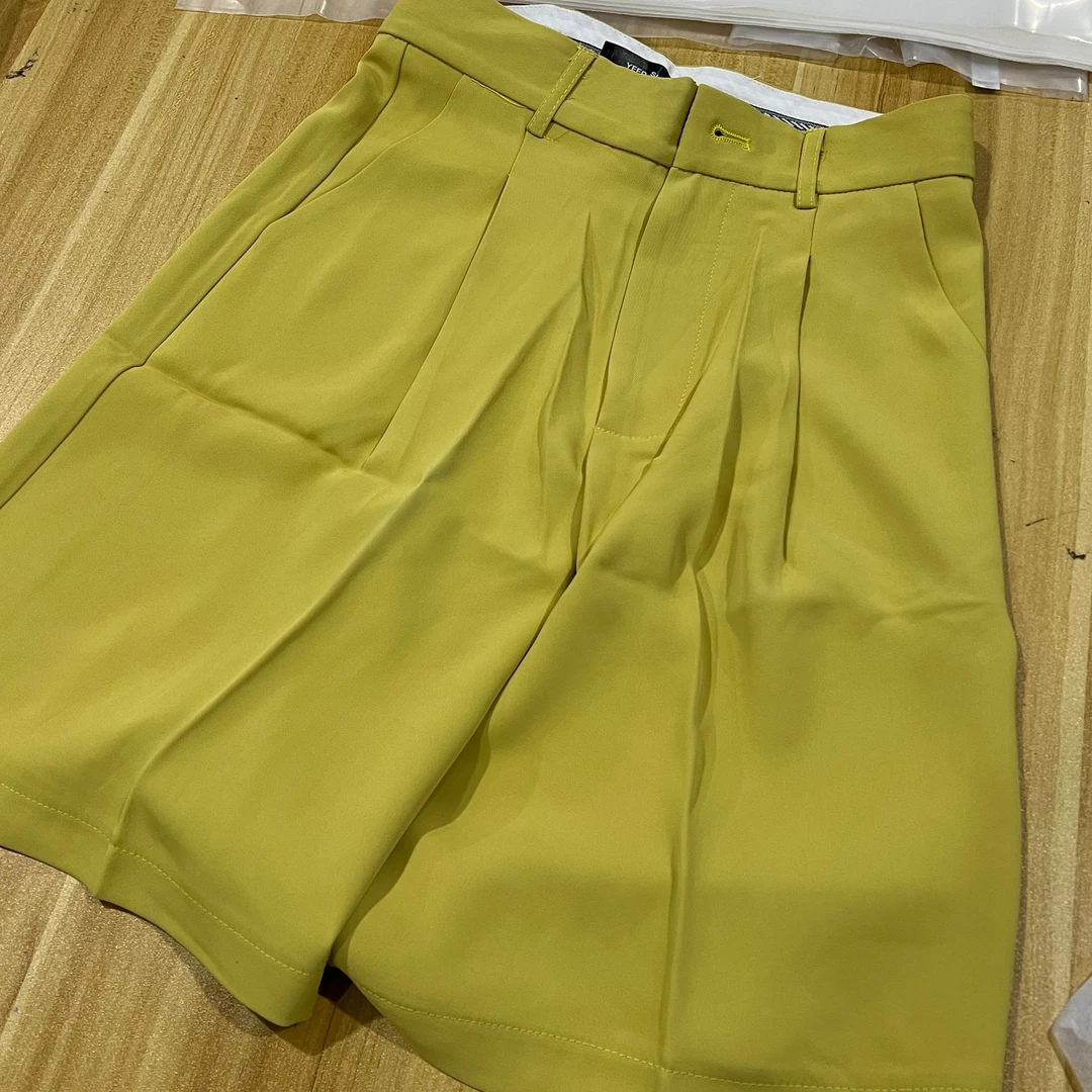 NO退NO换款·爷儿日常时尚百搭款西裤面料黄色短裤